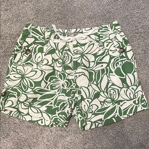 Liz Claiborne Green and White Patterned Shorts
